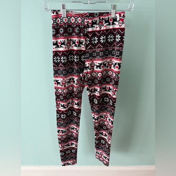 Christmas No Boundaries Soft Leggings Woman M Poly/Spandex Santa Red White Black - Picture 1 of 6
